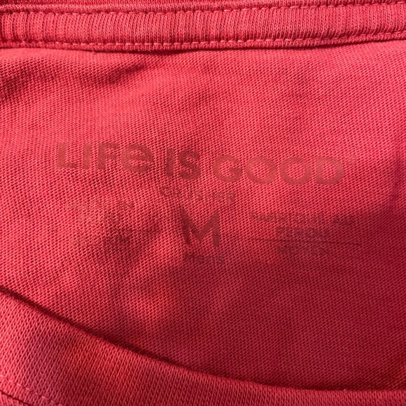 Life Is‎ Good Women's Medium Golf Flag Short sleeve T-shirt Coral/Pink salmon - Picture 4 of 8